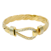 7.75” Pre-owned 9CT Diamond Set Hook & Loop Bangle (85.56g)